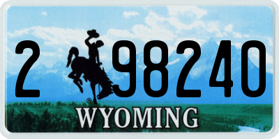 WY license plate 298240
