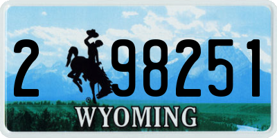 WY license plate 298251