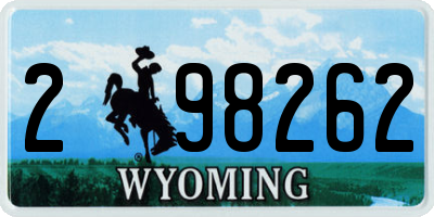 WY license plate 298262