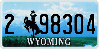 WY license plate 298304