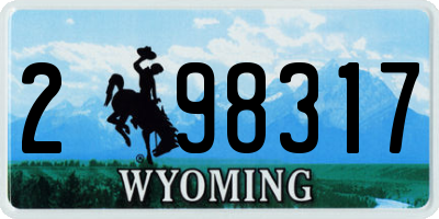 WY license plate 298317