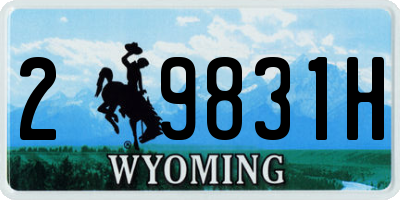 WY license plate 29831H