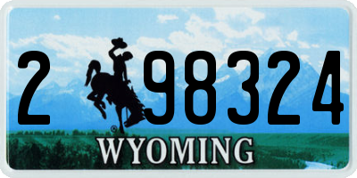 WY license plate 298324