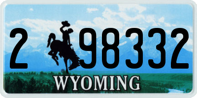 WY license plate 298332