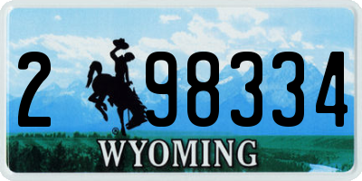 WY license plate 298334