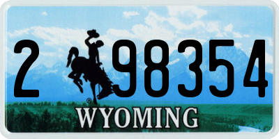 WY license plate 298354