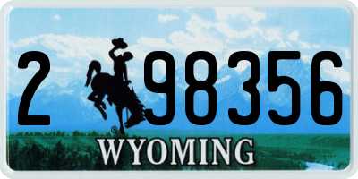 WY license plate 298356