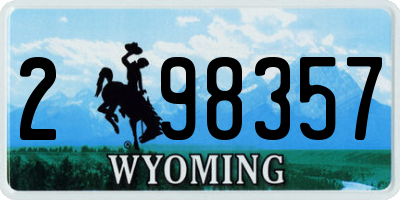 WY license plate 298357