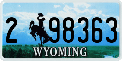 WY license plate 298363