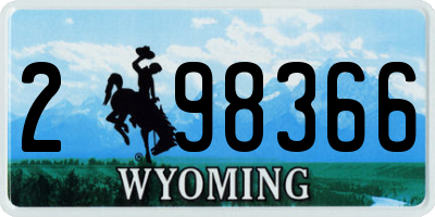 WY license plate 298366