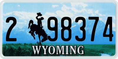 WY license plate 298374