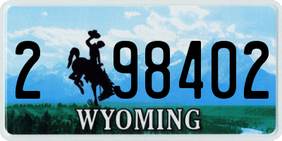 WY license plate 298402