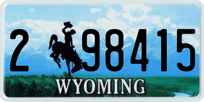 WY license plate 298415