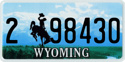 WY license plate 298430