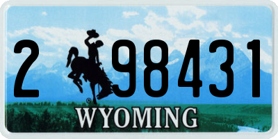 WY license plate 298431