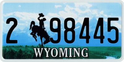 WY license plate 298445