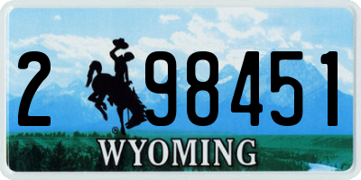 WY license plate 298451