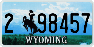 WY license plate 298457
