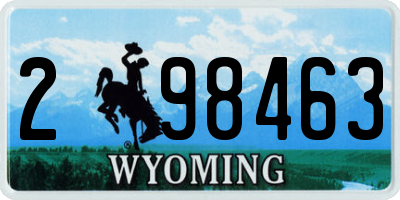 WY license plate 298463