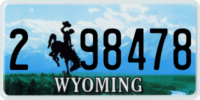 WY license plate 298478