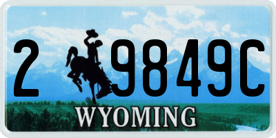 WY license plate 29849C