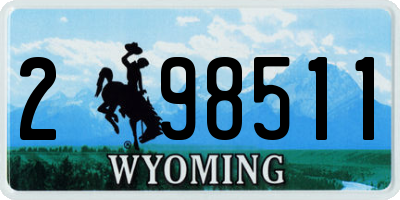 WY license plate 298511