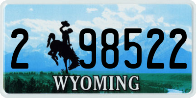 WY license plate 298522