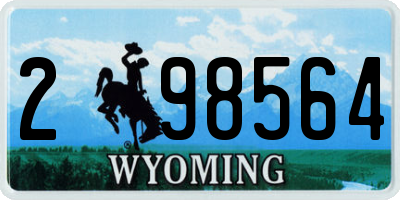 WY license plate 298564