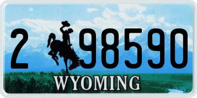 WY license plate 298590