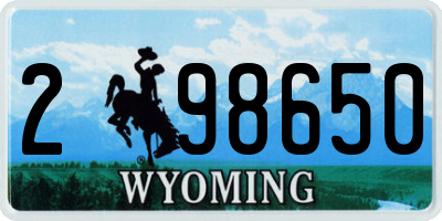 WY license plate 298650