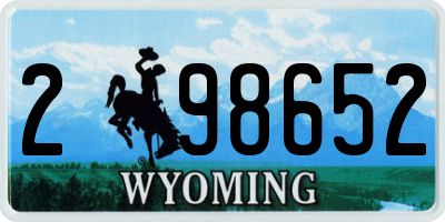WY license plate 298652