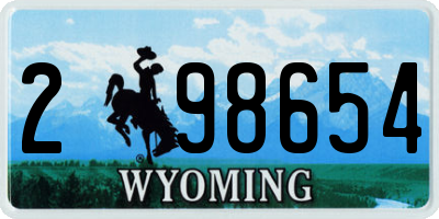 WY license plate 298654