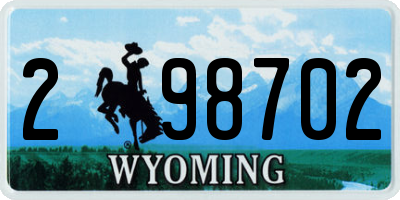 WY license plate 298702