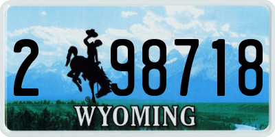 WY license plate 298718