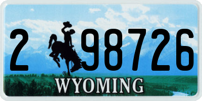 WY license plate 298726