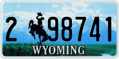 WY license plate 298741