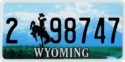 WY license plate 298747