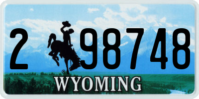 WY license plate 298748