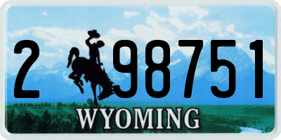 WY license plate 298751