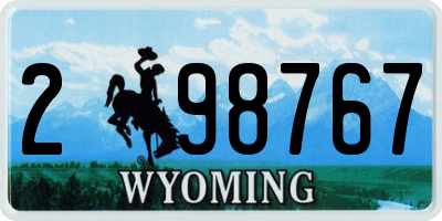 WY license plate 298767