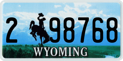 WY license plate 298768