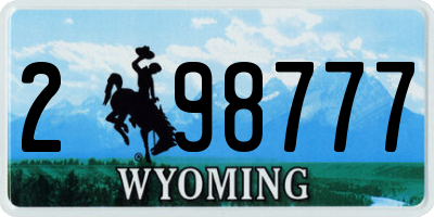WY license plate 298777