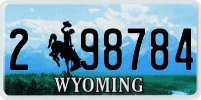 WY license plate 298784