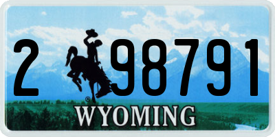 WY license plate 298791