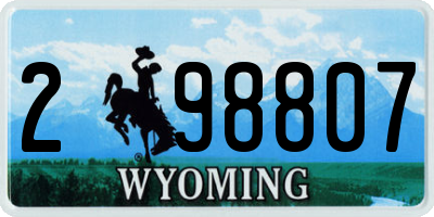 WY license plate 298807
