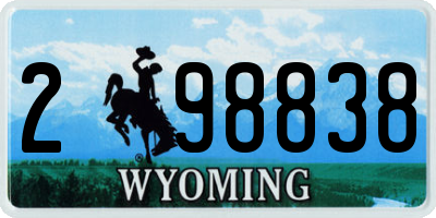 WY license plate 298838