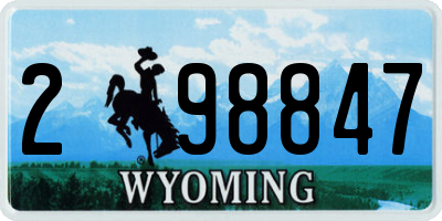 WY license plate 298847