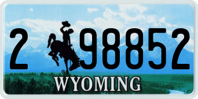 WY license plate 298852