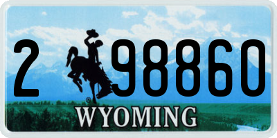 WY license plate 298860