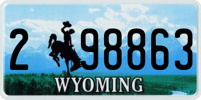 WY license plate 298863